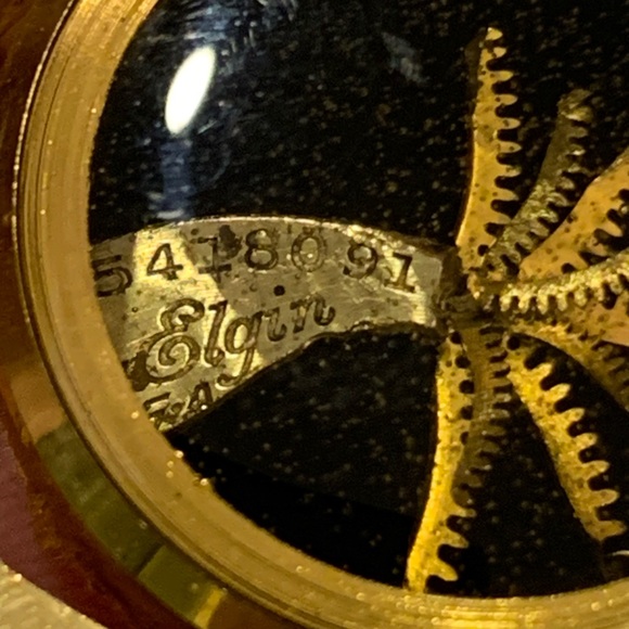 Elgin watch made into a pendant art deco unusual piece palm tree signed Elgin - Picture 2 of 8